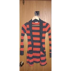 Tea N Rose Womens Cardigan Size Small Orange And Grey Pockets Jacket